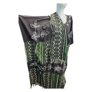 Meetu Magic The African Scene Dress Black Green One Size